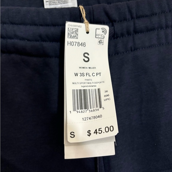 Adidas Jogger Essentials Fleece 3-Stripes Women's SM Dark Blue Sweat Pants NWT - Picture 4 of 7